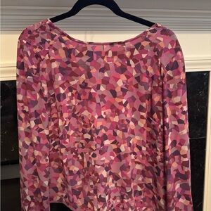 Women's Pink Geometric Top